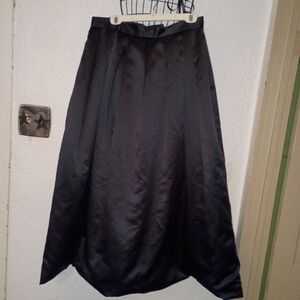 Vintage Y2K Long Maxi Skirt Satin Formal Ball Prom Cruise USA Flare Pleated